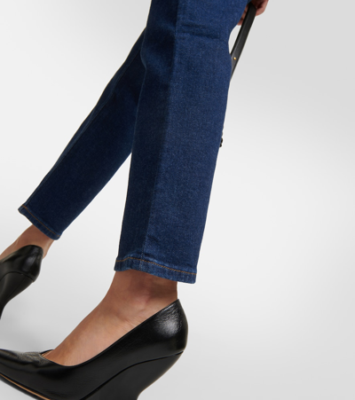 Shop Re/done 70s Stove Pipe High-rise Straight Jeans In Blue