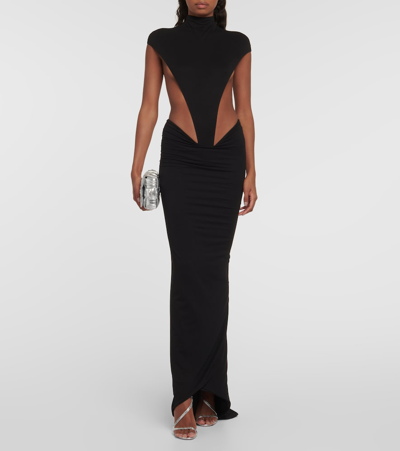 Shop Laquan Smith Jersey Bodysuit In Black