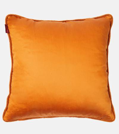 Shop Etro Embroidered Cushion In Orange
