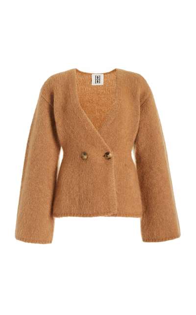 Shop By Malene Birger Exclusive Double-breasted Wool-mohair Cardigan In Brown