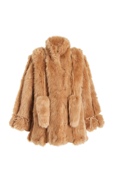 Shop By Malene Birger Exclusive Paneled Eco-fur Coat In Brown