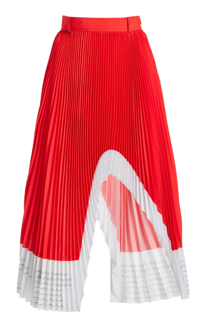 Shop Thebe Magugu Proverbs Pleated Skirt In Red