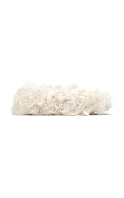 Hvoya Fur Ballet Flats In White