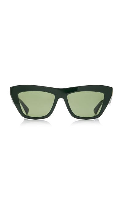 Shop Bottega Veneta Square-frame Acetate Sunglasses In Green