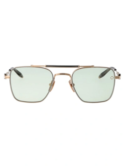 Shop Akoni Sunglasses In Brushed 12 Gold-black Palladium