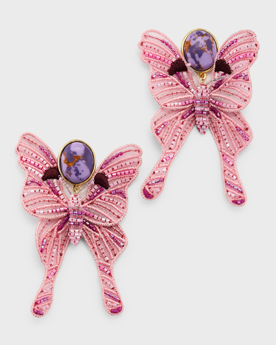 Shop Mignonne Gavigan Luna Moth Earrings In Lilac