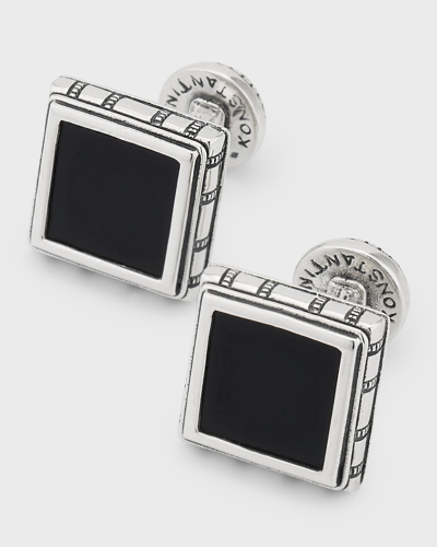 Shop Konstantino Men's Sterling Silver And Black Onyx Square Cufflinks