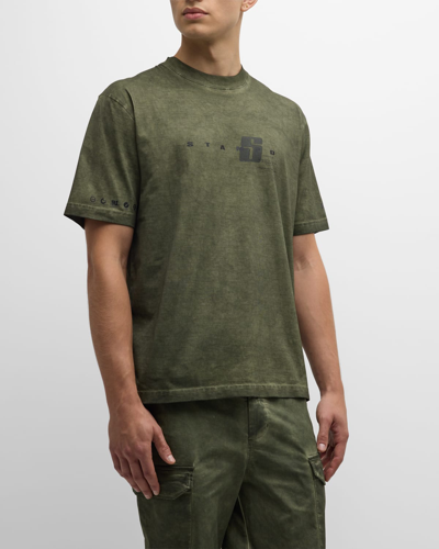 Shop Stampd Men's Oil Washed Relaxed T-shirt In Army