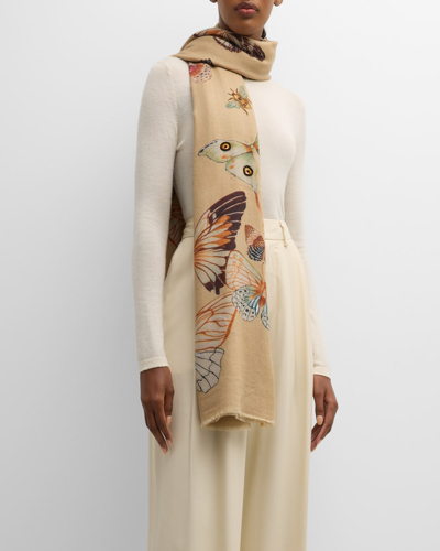 Shop Janavi India Cocoon Wool-silk Scarf In Lt Natural
