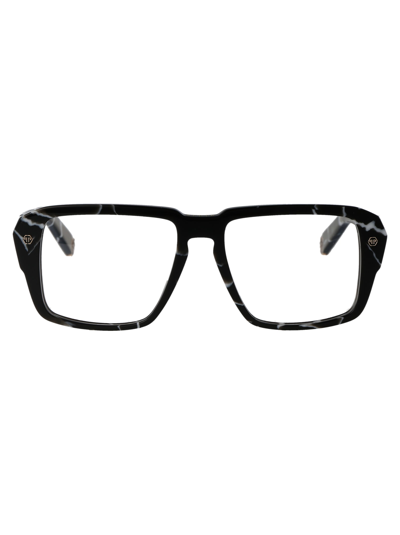 Shop Philipp Plein Vpp081 Glasses In 0z21 Nero Marmorizzato