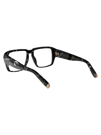 Shop Philipp Plein Vpp081 Glasses In 0z21 Nero Marmorizzato
