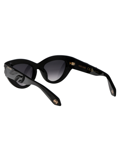 Shop Roberto Cavalli Src009v Sunglasses In 0700 Black