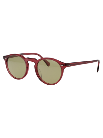 Shop Oliver Peoples Gregory Peck Sun Sunglasses In 17644c Translucent Rust
