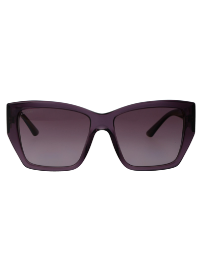Shop Bulgari 0bv8260 Sunglasses In 55148h Transparent Amethyst Violet Gradient