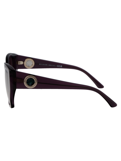 Shop Bulgari 0bv8260 Sunglasses In 55148h Transparent Amethyst Violet Gradient