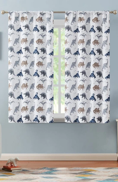 Shop Vcny Home Set Of 2 Dino Print Darkening Curtain Panels In Blue/ Grey