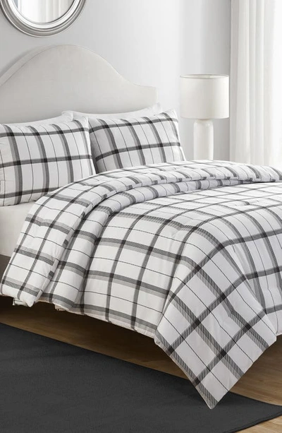 Vcny Home Ivy Plaid Comforter & Sham Set In Grey