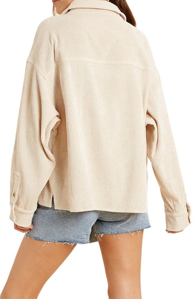 Wishlist Oversize Corduroy Shacket In Sand