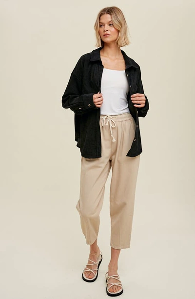 Wishlist Oversize Corduroy Shacket In Black