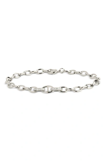 Shop Sterling Forever Reina Pavé Cubic Zirconia Link Bracelet In Silver
