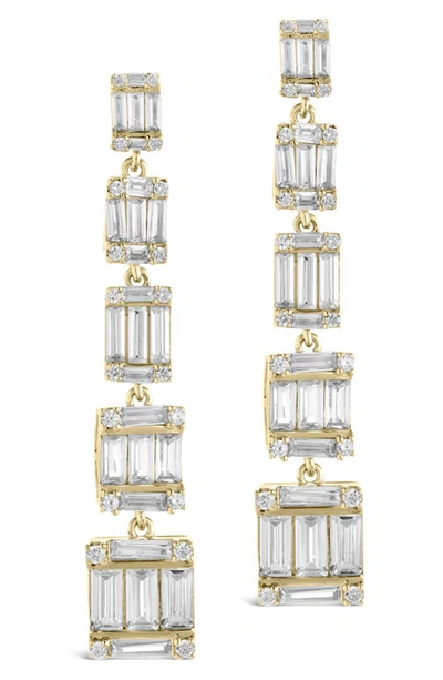 Sterling Forever Penelope Cubic Zirconia Linear Drop Earrings In Gold