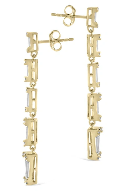 Sterling Forever Penelope Cubic Zirconia Linear Drop Earrings In Gold