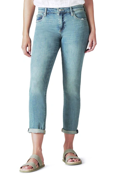 Shop Lucky Brand Sienna Crop Cuffed Slim Boyfriend Jeans In Azure Bay Clean