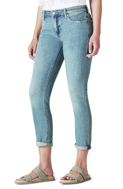 Shop Lucky Brand Sienna Crop Cuffed Slim Boyfriend Jeans In Azure Bay Clean
