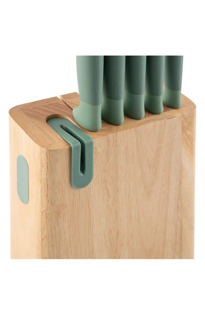 Berghoff Leo Forest Knife Block 6-piece Set In Green/ Beige