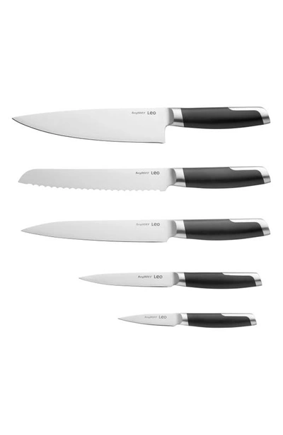 Berghoff Leo 6-piece Knife Block Set In Black/ Silver