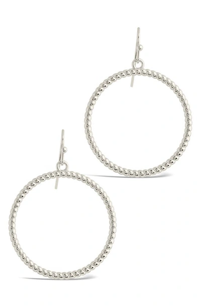 Sterling Forever Terina Hoop Drop Earrings In Silver