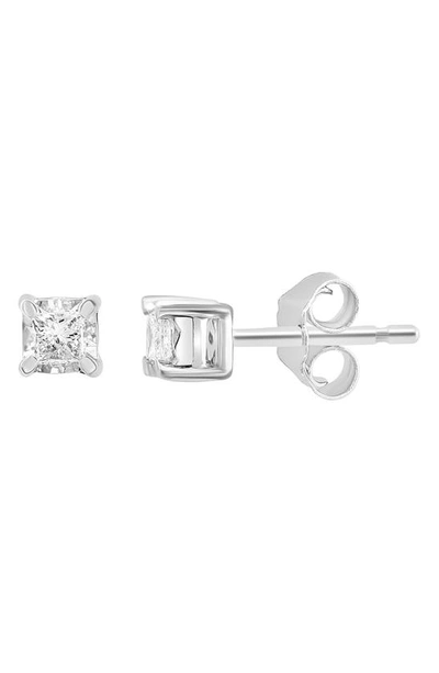 Effy 14k White Gold Square Diamond Stud Earrings In White