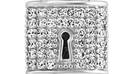 Effy Sterling Silver Pavé Diamond Lock Charm Bracelet In Silver