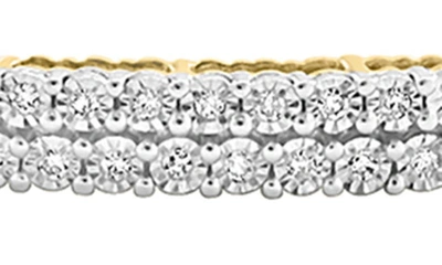 Effy 14k Gold Plated Sterling Silver Diamond Bangle Bracelet In Gold Multi