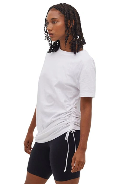 Shop Bench . Orsett Ruched Organic Cotton T-shirt In Bright White