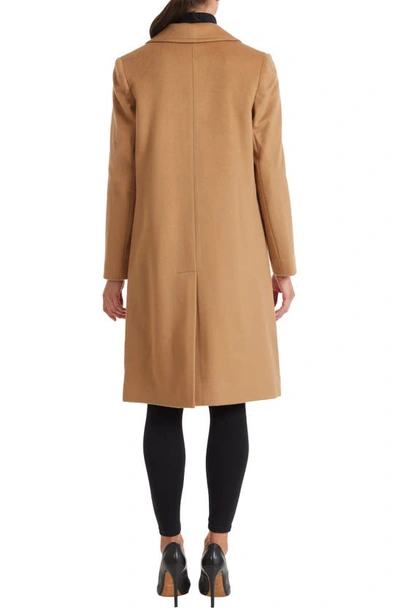 Sofia Cashmere Double-breasted Wool Blend Coat In Camel
