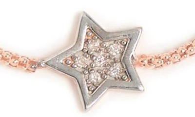 Shop Meshmerise Diamond Star Station Bracelet In Rose