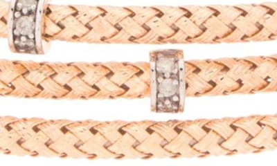 Meshmerise Diamond Three-row Braided Bracelet In Rose