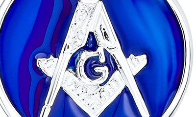 Shop Bling Jewelry Freemason Enamel Cuff Links In Blue