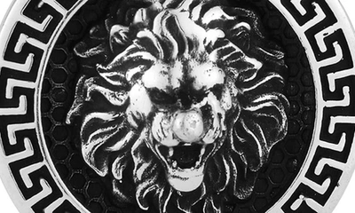 Yield Of Men Sterling Silver Oxidized Lion Pendant Necklace In Silver