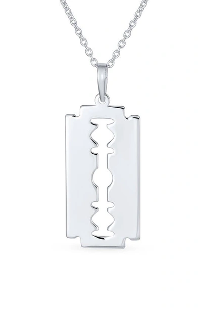 Shop Bling Jewelry Hip Hop Pendant Necklace In Silver