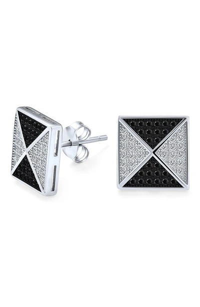 Shop Bling Jewelry Pyramid Cz Stud Earrings In Black