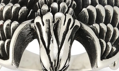 Yield Of Men Sterling Silver Oxidized Eagle Ring In Silver