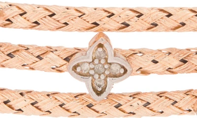 Meshmerise Diamond Three-row Braided Bracelet In Rose