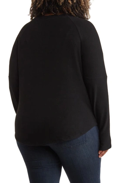 Shop Sweet Romeo Raglan Sleeve Pullover Sweater In Black