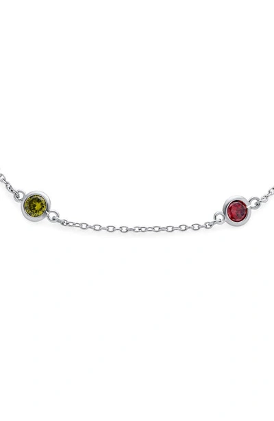Shop Bling Jewelry Bridal Cubic Zirconia Station Anklet In Multicolor