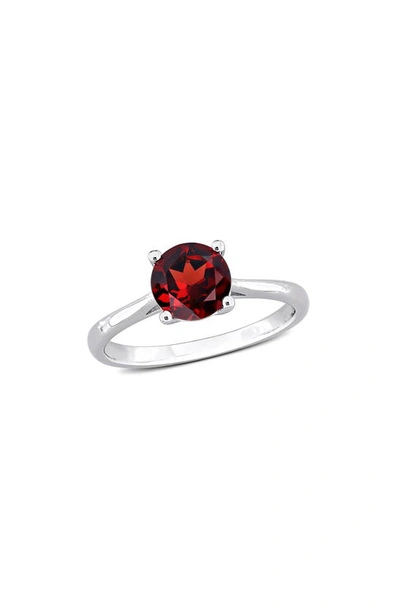 Shop Delmar Garnet Solitaire Ring In Red