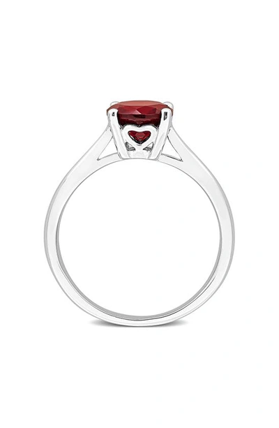 Shop Delmar Garnet Solitaire Ring In Red