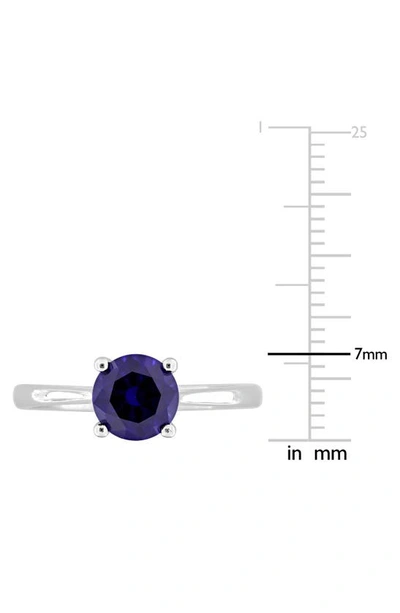 Delmar Lab Created Sapphire Solitaire Ring In Blue