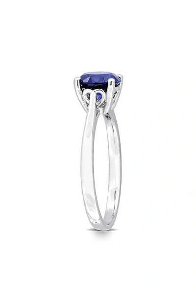 Shop Delmar Lab Created Sapphire Solitaire Ring In Blue